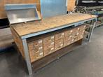 Werkbank met lades, aluminium/hout, Ophalen of Verzenden, Zo goed als nieuw