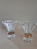 Twee vintage crystal d'arques kristallen kaarsen houders, Ophalen of Verzenden