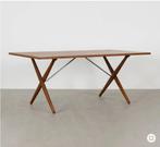 Set van 4 Hans Wegner CH29 Sawbuck Chairs en tafel Carl Hans, Ophalen, Gebruikt, Bruin, Scandinavisch