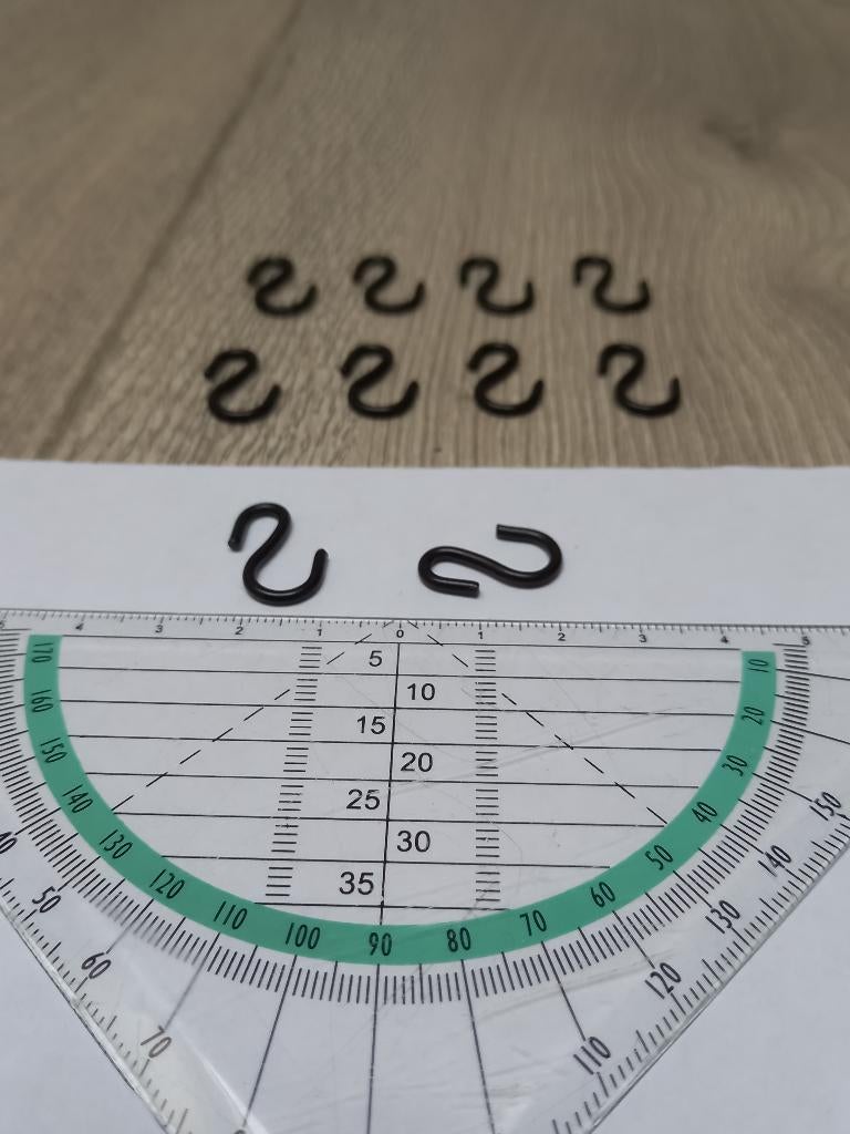 S-vormige zwarte (ophang)haakjes (1 x 2 cm)  - 10 stuk, Huis en Inrichting, Woonaccessoires | Overige, Ophalen of Verzenden, Nieuw