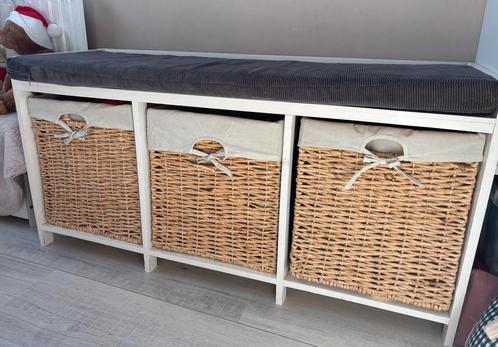 Landelijk zitbankje met opbergruimte, Huis en Inrichting, Kasten | Dressoirs, Gebruikt, 100 tot 150 cm, 25 tot 50 cm, Ophalen