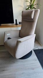 Prominent toscane sta op relax fauteuil beige stof, Huis en Inrichting, Fauteuils, Stof, Ophalen of Verzenden, Zo goed als nieuw