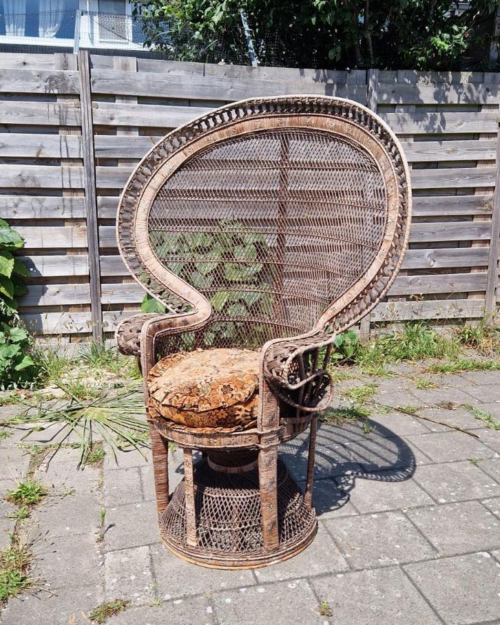 Pauwenstoel met bijpassend zitkussen, Antiek en Kunst, Antiek | Meubels | Stoelen en Banken, Ophalen