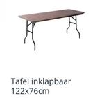 TAFEL INKLAPBAAR TE HUUR € 6,00, Ophalen of Verzenden, Zo goed als nieuw