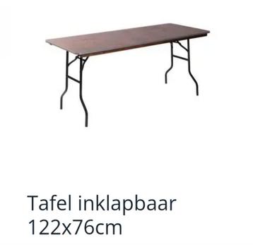 TAFEL INKLAPBAAR TE HUUR € 5,50 beschikbaar voor biedingen