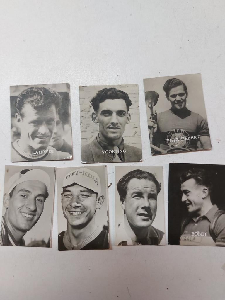 Wielrenplaatjes 1950 bobet voorting etc, Verzenden, Buitenlandse clubs, Poster, Plaatje of Sticker