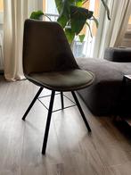 4 x Suede stoelen groen met zwart onderstel, Ophalen, Gebruikt, Overige kleuren, Vier