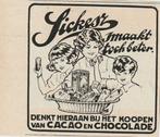 retro reclame 1933 Sickesz chocolade denk hieraan, Verzenden, Overige typen
