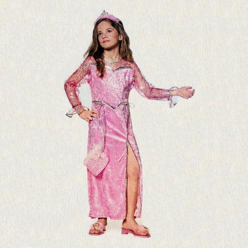 Nieuw ! Maat 134-140 Mooie Roze Lange Zachte Prinsessenjurk, Kinderen en Baby's, Carnavalskleding en Verkleedspullen, Nieuw, Meisje