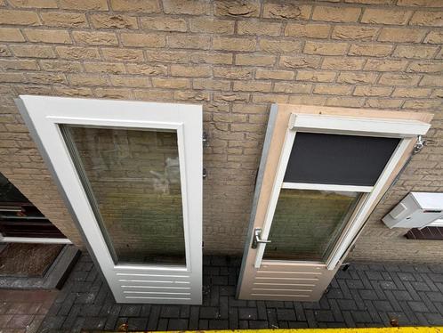 2 openslaande tuindeuren, Doe-het-zelf en Verbouw, Deuren en Horren, Zo goed als nieuw, Buitendeur, 200 tot 215 cm, 120 cm of meer