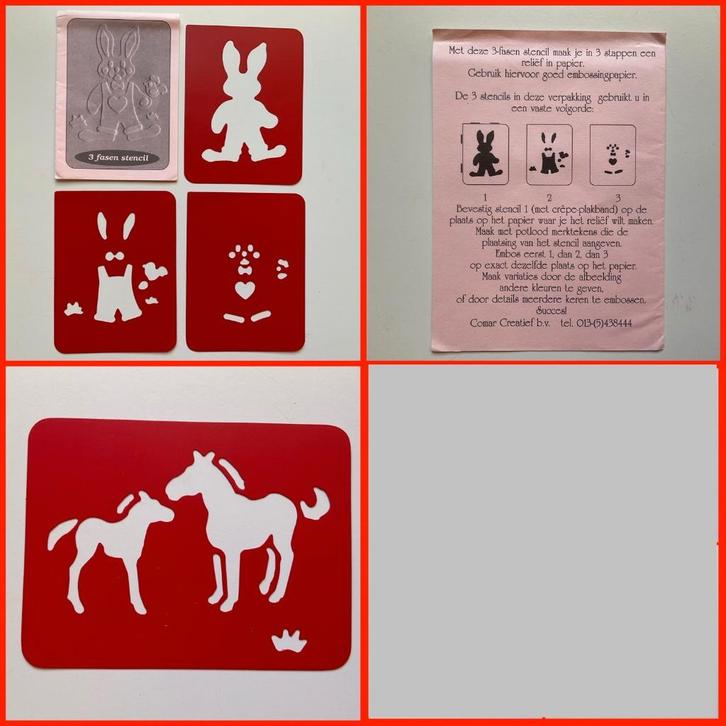 kaarten maken - stencils - sjablonen - embossing - 3D, Hobby en Vrije tijd, Kaarten | Zelf maken, Zo goed als nieuw, Overige typen