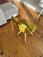 Eettafel stoelen  (4) + bankje (geel/ groen), Huis en Inrichting, Ophalen, Overige kleuren, Zo goed als nieuw, Vier