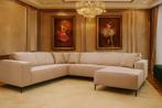 Nieuwe Moderne Hoekbank – Beige met Lounge & Hoge Pootjes, Ophalen, Hoekbank, Vierpersoons of meer, 300 cm of meer