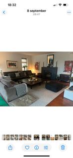 Donkerbruine Natuzzi leren 3-zits bank, Huis en Inrichting, Banken | Bankstellen, Ophalen, Gebruikt, Driepersoons, Rechte bank