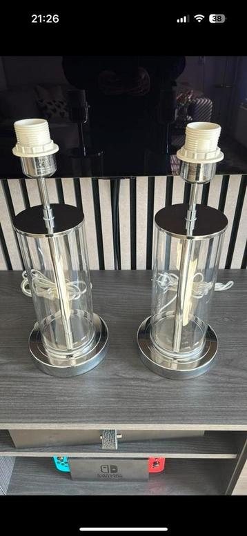 Lampenvoet chroom/glas (2x), zgan! beschikbaar voor biedingen