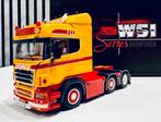 Gele Scania Showtruck Model - WSI Series, Ophalen of Verzenden, Zo goed als nieuw, Bus of Vrachtwagen, Wsi