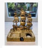 Antieke koperen inkt stel, schip, 14 x 13 x 8,5 cm, Antiek en Kunst, Antiek | Koper en Brons, Ophalen of Verzenden, Koper