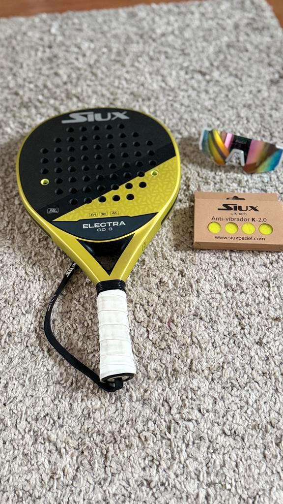 Siux Electra Go 3 Shockout padel racket met extras, Sport en Fitness, Padel, Zo goed als nieuw, Ophalen of Verzenden