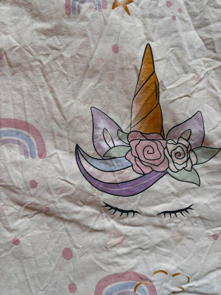 Dekbedovertrek eenpersoons, 1-persoon, eenhoorn, wehkamp, Kinderen en Baby's, Kinderkamer | Beddengoed, Zo goed als nieuw, Dekbedovertrek