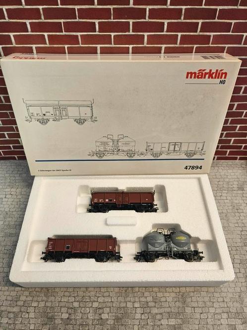 Marklin HO 47894 SNCF goederen wagon set in doos, Hobby en Vrije tijd, Modeltreinen | H0, Zo goed als nieuw, Wagon, Wisselstroom