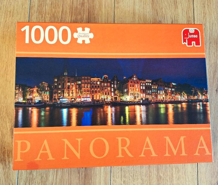 Amsterdam Skyline panorama puzzel 1000 stukjes, Hobby en Vrije tijd, Denksport en Puzzels, Zo goed als nieuw, Legpuzzel, 500 t/m 1500 stukjes