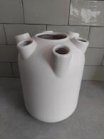 Witte Tulpenvaas Aardewerk, Huis en Inrichting, Woonaccessoires | Vazen, Ophalen, Wit, Aardewerk of Porselein, Zo goed als nieuw