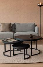 Ronde salontafels Jelle XL (Goossens), Huis en Inrichting, Tafels | Salontafels, Ophalen, 50 tot 100 cm, Rond, Zo goed als nieuw