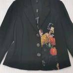 Yoek luxe zwarte stretch blazer 48/50, Kleding | Dames, Grote Maten, Verzenden, Nieuw, Blauw, Jasje of Colbert