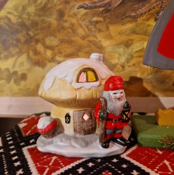Kabouterhuisje Paddestoel Waxinelicht Zweeds Tomte beschikbaar voor biedingen