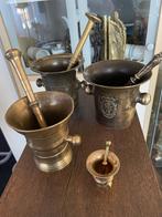 3 + 1 Bronze vijzels, Antiek en Kunst, Ophalen of Verzenden, Brons