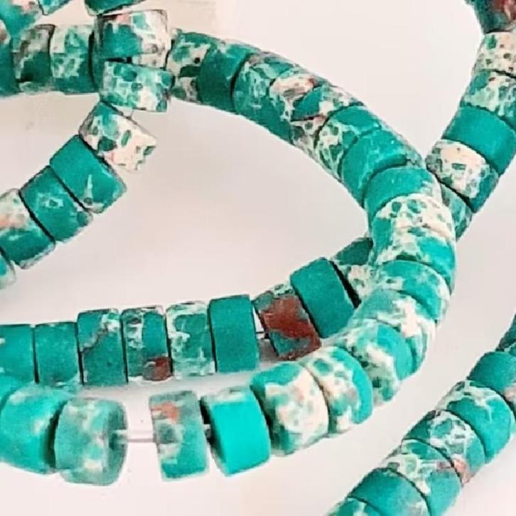 Streng Sea Sediment Jaspis edelsteen tussenkraaltjes 2x4 mm, Hobby en Vrije tijd, Kralen en Sieraden maken, Nieuw, Kraal, Ophalen