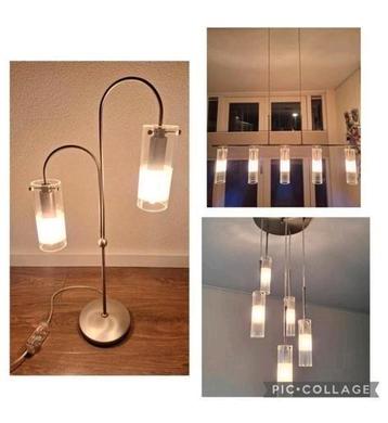 rvs aluminium lampen set verlichting woonkamer tafellamp  beschikbaar voor biedingen