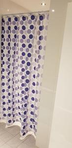Douchegordijn met stippen 180 x 200 inclusief stang, Ophalen of Verzenden, Zo goed als nieuw, Wit, Overige typen