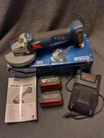 bosch slijptol gws 18v-10 incl accu's en oplader, Doe-het-zelf en Verbouw, Gereedschap | Slijpmachines, Ophalen, Gebruikt, 700 tot 1000 watt