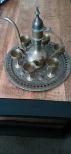 Mooi messing theeservies, Ophalen of Verzenden
