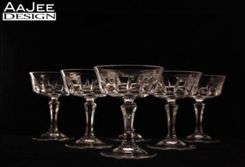 6 x Crystal 'd Arques - Versailles coupes - Geslepen kristal beschikbaar voor biedingen