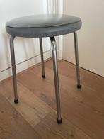 Vintage industriële Chrome kruk, Huis en Inrichting, Krukjes, Ophalen, Gebruikt, Staal