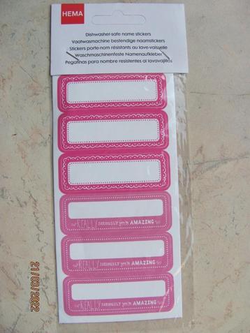 NIEUW verpakking HEMA vaatwasmachine bestendig NAAMSTICKERS beschikbaar voor biedingen