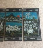 Japans vierluik Mount Fuji & paarden, parelmoer, Ophalen of Verzenden