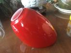 Vintage rood glazen lampenkapje.., Gebruikt, Ophalen of Verzenden, Overige vormen, Minder dan 25 cm