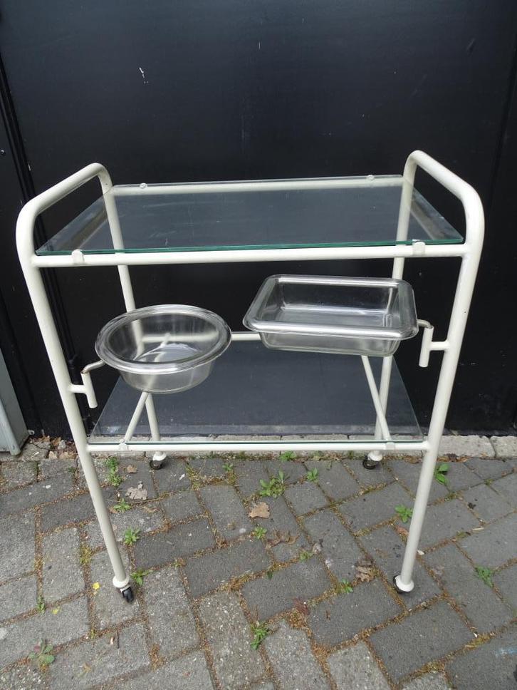 Vintage dokters/tandarts trolley/tafeltje, Antiek en Kunst, Curiosa en Brocante, Ophalen
