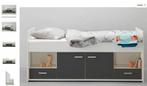 Bed met bergruimte, 90 cm, Eenpersoons, Wit, Zo goed als nieuw