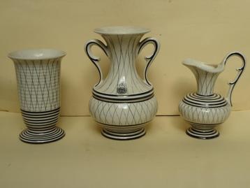 3x zeldzame vintage fifties GOUDA vaas TIKO gesign. Marijke  beschikbaar voor biedingen