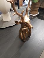 Goud kleurige  hertenkop  40 cm  15 euro, Huis en Inrichting, Woonaccessoires | Overige, Ophalen