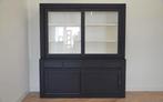 Zwarte strakke vitrinekast 200 cm, Nieuw, 25 tot 50 cm, Ophalen of Verzenden, 200 cm of meer