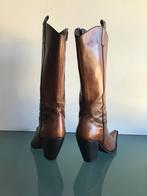 Vintage boho laars 38 | Bruin leer | Rits | Gratis verzenden, Hoge laarzen, Bruin, Verzenden, Zo goed als nieuw