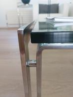 Metaform Salontafel Glas/Chroom Afmeti110x110 - Strak Design, 100 tot 150 cm, Minder dan 50 cm, Rechthoekig, 50 tot 100 cm