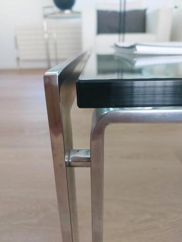 Metaform Salontafel Glas/Chroom Afmeti110x110 - Strak Design beschikbaar voor biedingen