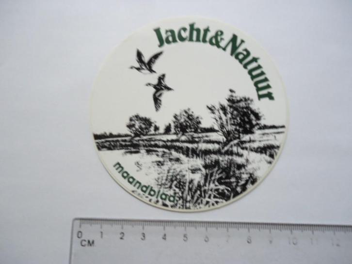 sticker oud Jacht & Natuur jager wild retro, Verzamelen, Stickers, Zo goed als nieuw, Verzenden