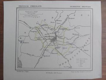 4 / Bolsward Exmorra Nijland Litho uit 1865 van J. Kuyper beschikbaar voor biedingen